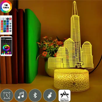 

Empire State Building 3D LED Nightlight USB 7 Color Changeable Mood Bedroom Table Lamp Friends Family Gifts Souvenir App Control
