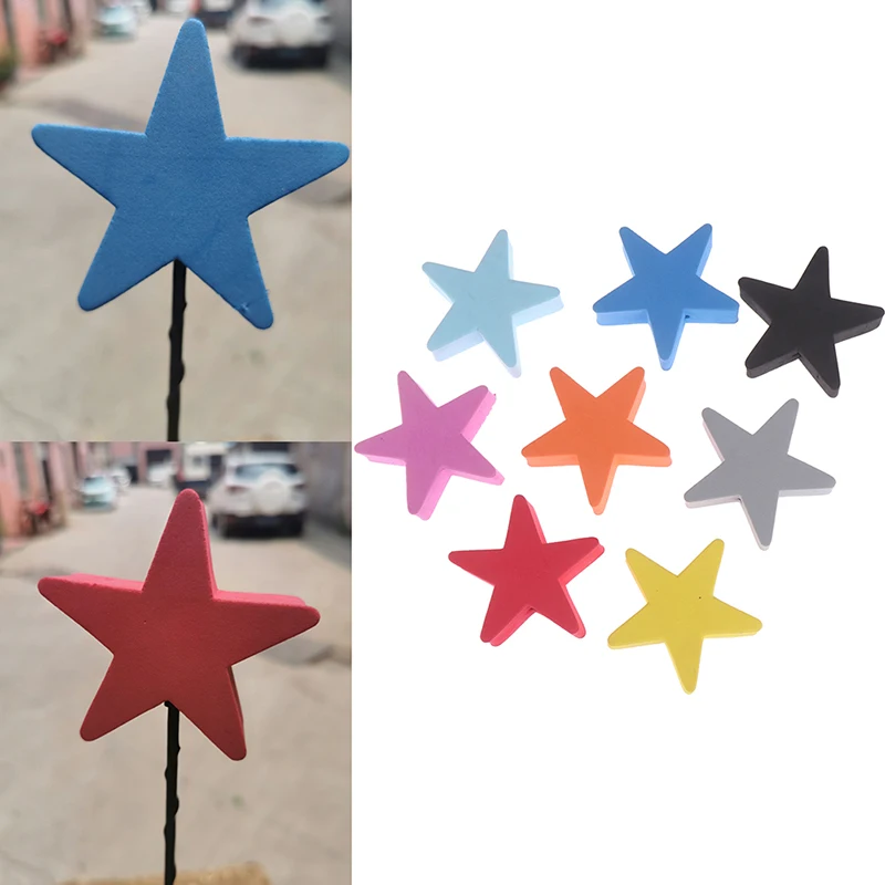 

1Pc Colorful five-pointed star car antenna pen topper aerial EVA ball decor