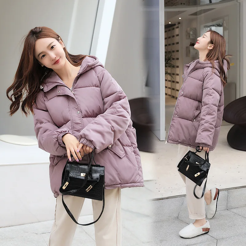 

Winter Women Parkas Coat Casual Thicken Warm Hooded Padded Coat Female Solid Outwear Snow Jacket