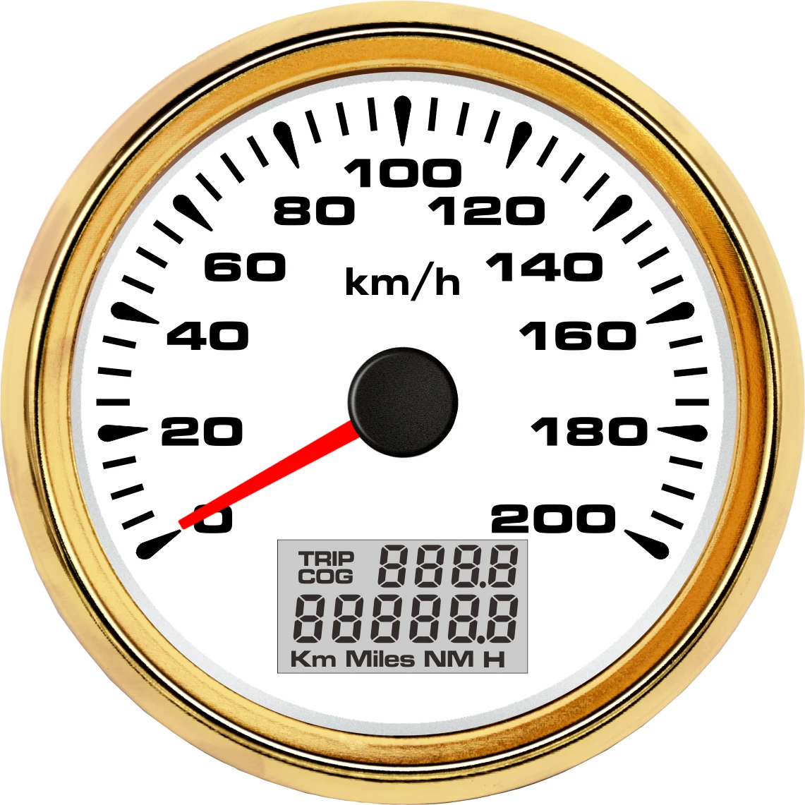 85 мм gps измеритель скорости, 7 цветов, подсветка мотоцикла, лодки, автомобиля, 200 км/ч, приборная панель, измеритель скорости, одометры 9~ 32 В для Audi B - Цвет: white gold-200KL