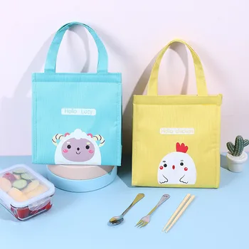 

1PCs high-capacity Cartoon Animal Waterproof Oxford Portable Velcro Thermal Lunch Bags Women Convenient Lunch Box Tote Food Bags