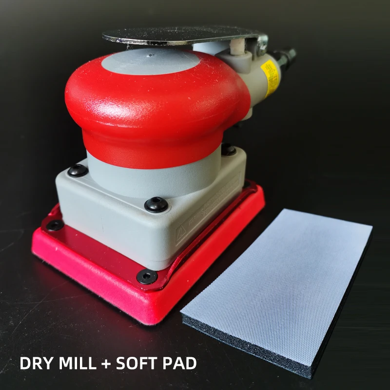 ATPRO Grinding Paint Surface Sanding Square Pneumatic Grind Machine Polishing 75/100mm Pad Sandpaper Car Red Tools Cushion