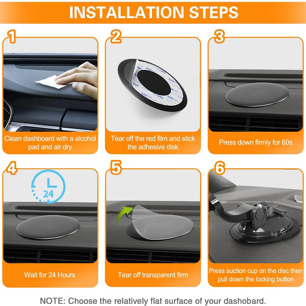 phone holder for car cup holder Dashboard Pad Mounting Disk Reusable Super Sticky Gel Pad Compatible with All Phone Car Mount & GPS Navigation Suction Cups mobile phone holder