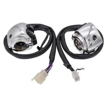 

Motorcycle 1inch 25mm Silver Handlebar Control Switch for 1996-2012 Softail Dyna Sportster 883/1200 V-Rod with Wire