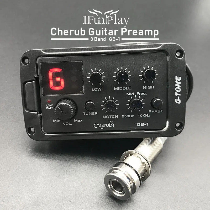 New Cherub Acoustic Guitar Preamp Guitar Equalizer 3 Band Eq With Tuner Phaser Notch Piezo Ceramic Pick Up Free Shipping Guitar Parts Accessories Aliexpress