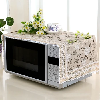 

Oven Dust Cover Practical With Storage Bag Home Decor Cotton Print Simple Protective Cover Microwave Cover