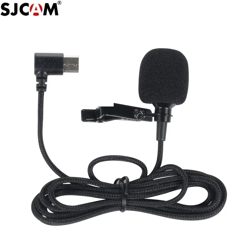 SJCAM серии Аксессуары внешний микрофон с зажимом Тип C для SJ9 Max Strike/SJ8 Pro/Plus/Air Экшн камера - Цвет: black