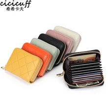 

Women's genuine Leather Credit Card Holder 2022 Fashion Organ Men Business Card Bag Diamond Lattice Mini Coin Purse Luxury Brand