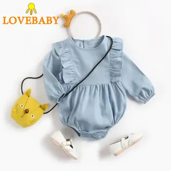 

2019 New Baby Bodysuits Toddler Newborn Baby Boy Clothes Girls Long Sleeve Ruched Solid Romper Body Infant Bodysuit Clothing