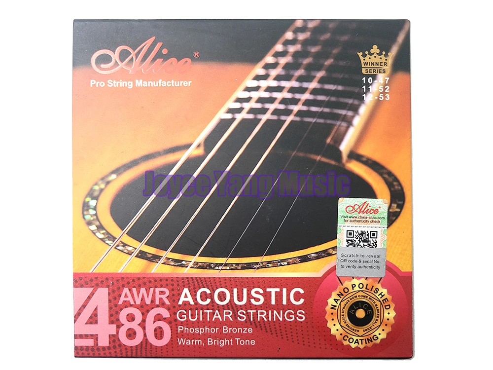 Alice Awr486 Acoustic Guitar Strings Phosphor Bronze Warm Bright Tone