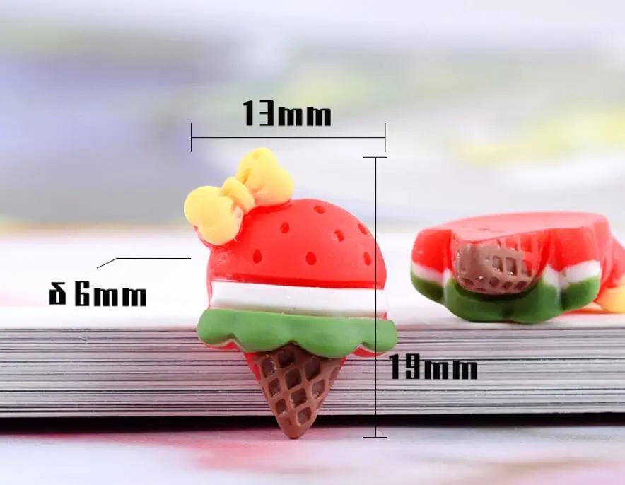 unicorns Ice Cream Simulation Fake Food Flat back Resin Cabochons Scrapbooking for hair Bows Decor DIY Craft Accessories