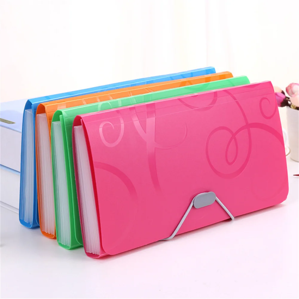 Fast Drop Shipping A6 Organ Bag Expanding File Folder For Documents Candy Colors Supplies Organizer School Office Binder