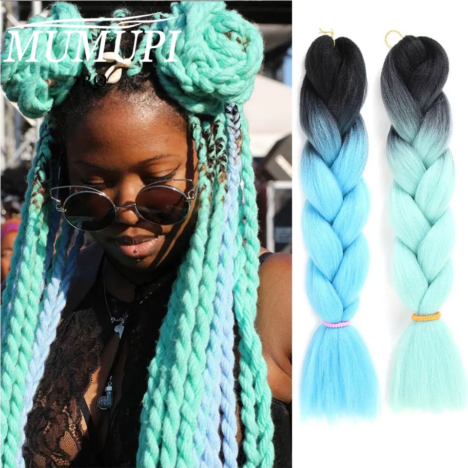 

long kanekalon Jumbo braiding hair braids Braiding Ombre Color dreadlocks natural Extension Crochet Twist MUMUPI