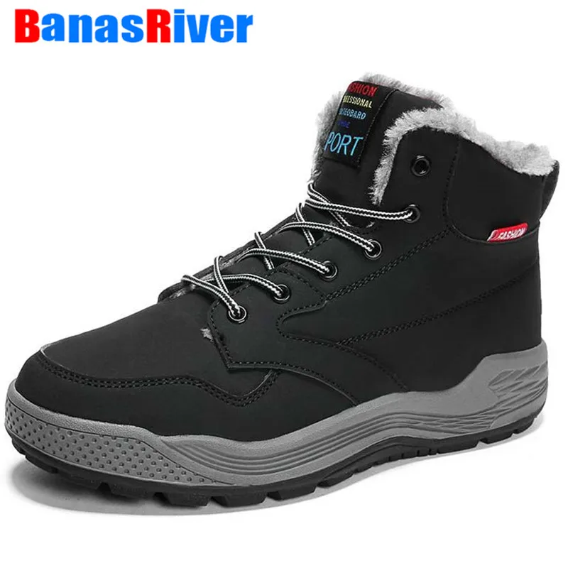 

2020 Outdoor Training Walking Super Warm Men Boots Winter Rubber Plush Snow England Retro Ankle Winter Shoes Zapatos Sneakers