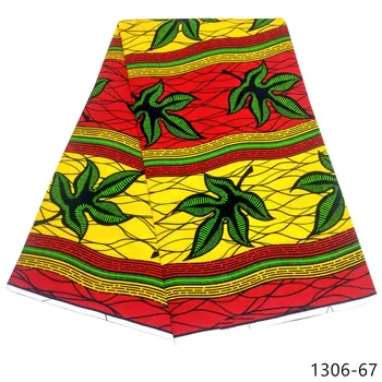 

Latest Design Nigerian Ankara African 100% Cotton Wax Prints Fabric For Women Party Dress 6 Yards Free Shipping 1306