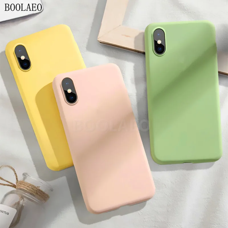 

Luxury Soft Back Matte Color Cases for iPhone 7 8 6 6s plus 11 X XS max XR phone Case Shockproof TPU Silicone Candy Cover Capa