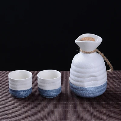Высококачественный керамический набор японского вина, винтажный винный набор, бутылка флакон, Спиртные напитки, посуда для напитков, чашки, бар, набор для дома