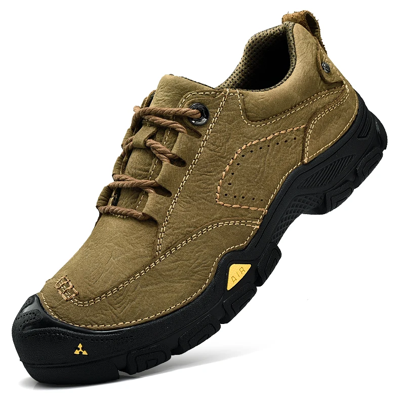 

Men's shoes in the fall of outdoor recreational shoe leather shoes men's leather men waterproof abrasive suspension hiking shoes