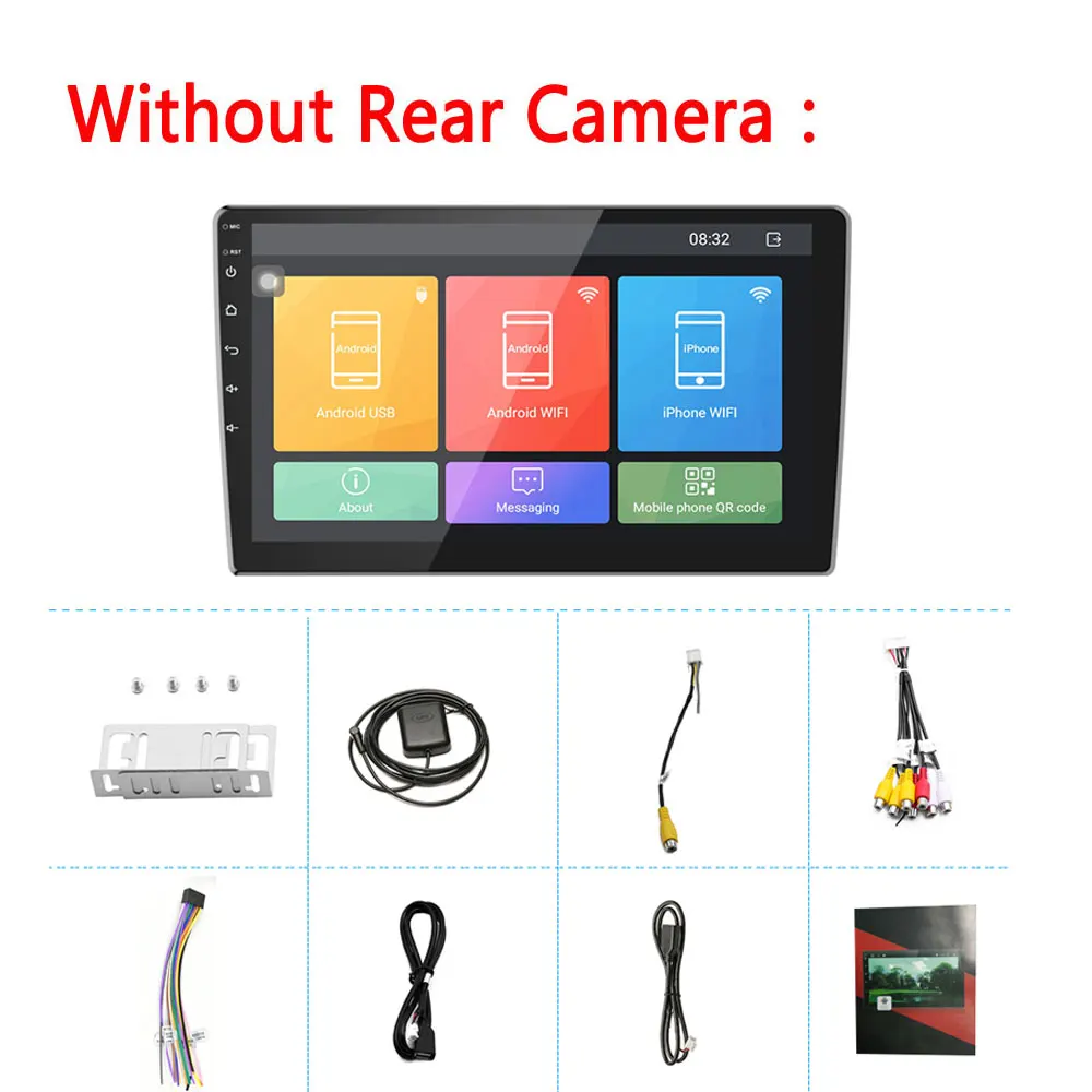 Without Rear Camera LeeKooLuu 10,1 ''Android двойной Din gps стерео радио 2.5D Закаленное стекло зеркало автомобиля MP5 плеер Bluetooth wifi gps FM радио - Цвет: Without Rear Camera