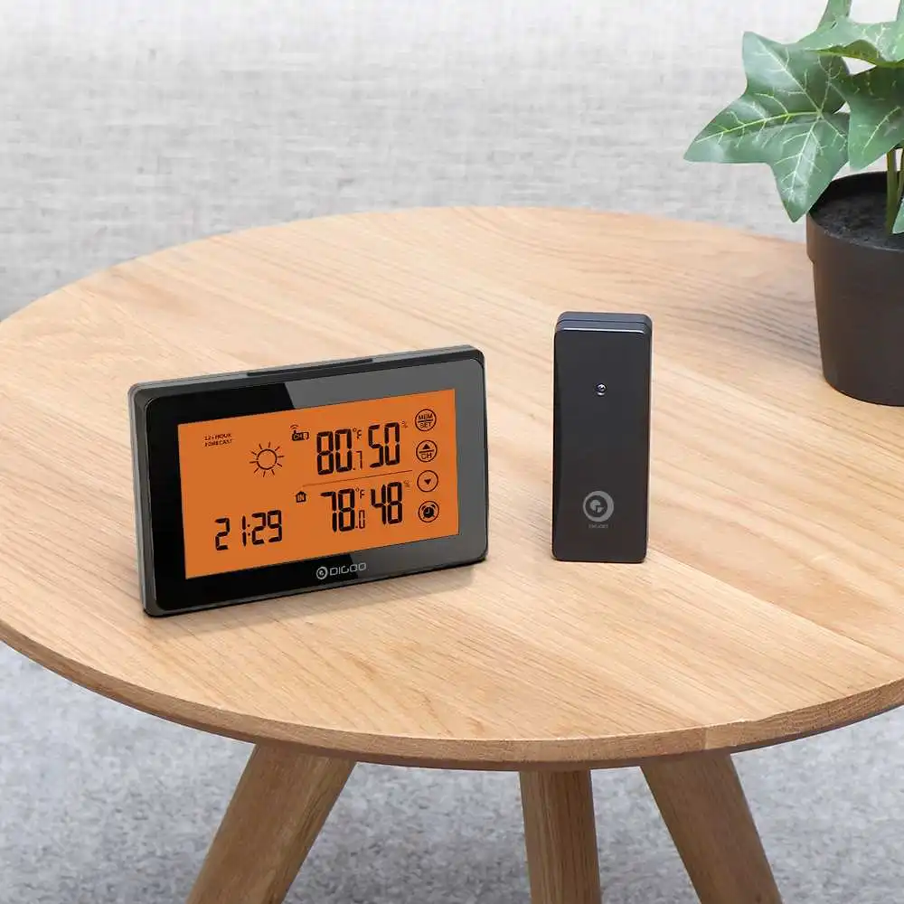 DIGOO DG-TH0340 Weather Station LCD Digital Temperature Humidity Meter Home Indoor Outdoor Hygrometer Thermometer Alarm Clock