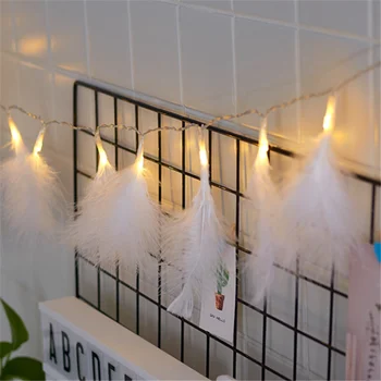 

Christmas 2M 20 Led Feather Fairy String Lights Christmas Decorations for Home Garland Decorative for Home New Year 2021 Navidad