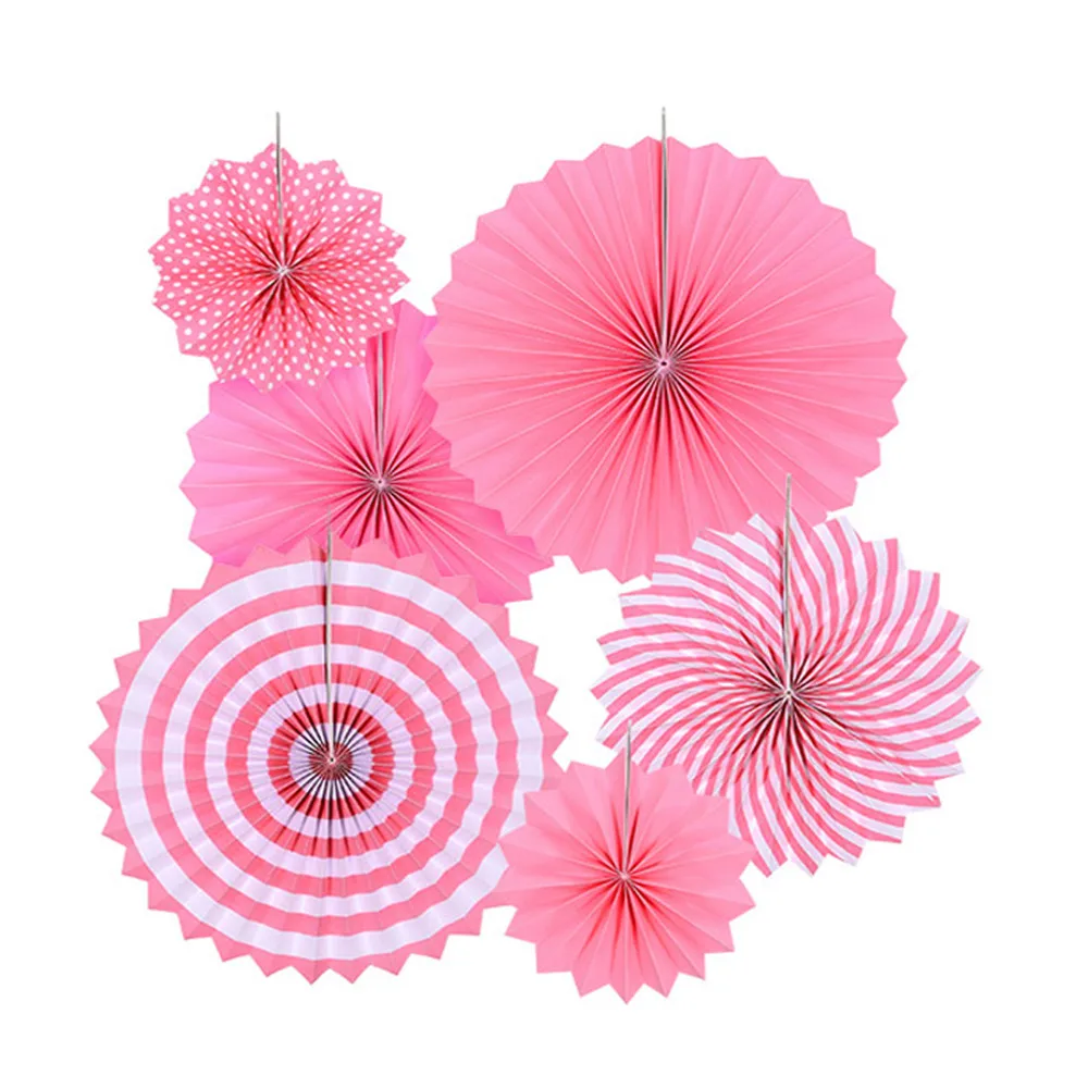 6 Pcs Diy Paper Crafts Paper Fans Wedding Party Birthday Festival