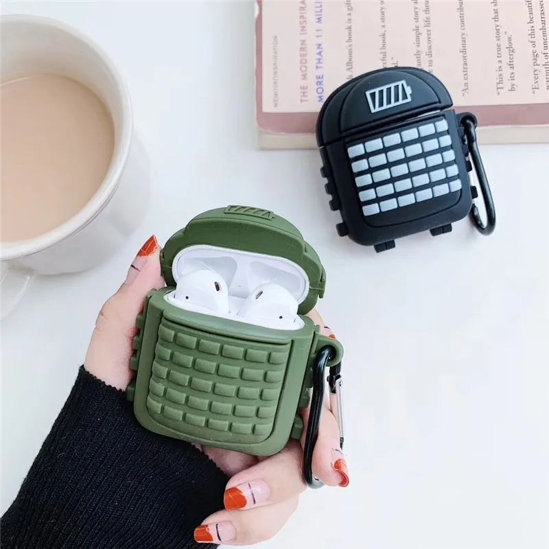 

Silicone Camouflage Battle Ground Level 3 Backpack Stock Tertiary Headphone Case for Apple Airpods 1 2 Protection Earphone Cover