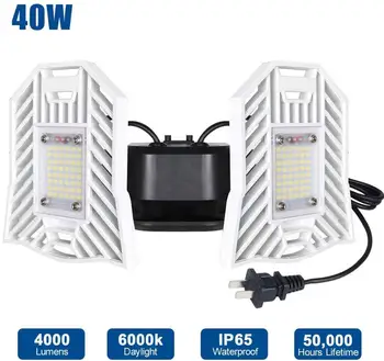 

Outdoor Security Lights, 4000LM 6000K Daylight Security LED Flood Light Bulbs 40W Plug in Security Lights IP65 Waterproof