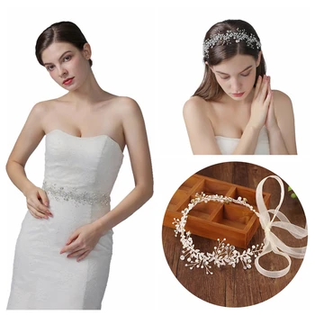 

YouLaPan Silver Bridal Sash Belt for Girls Wholesale Brida Belt Ribbon Bridesmaids Belt Long Rhinestone Belt Wedding Belts SH233