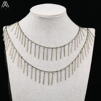 

5 Meter 1X24mm Bronze Color Stick Beads Copper Rosary Chains Necklace Making Fashion Women Copper Jewelry Findings ZJ-390AMAE