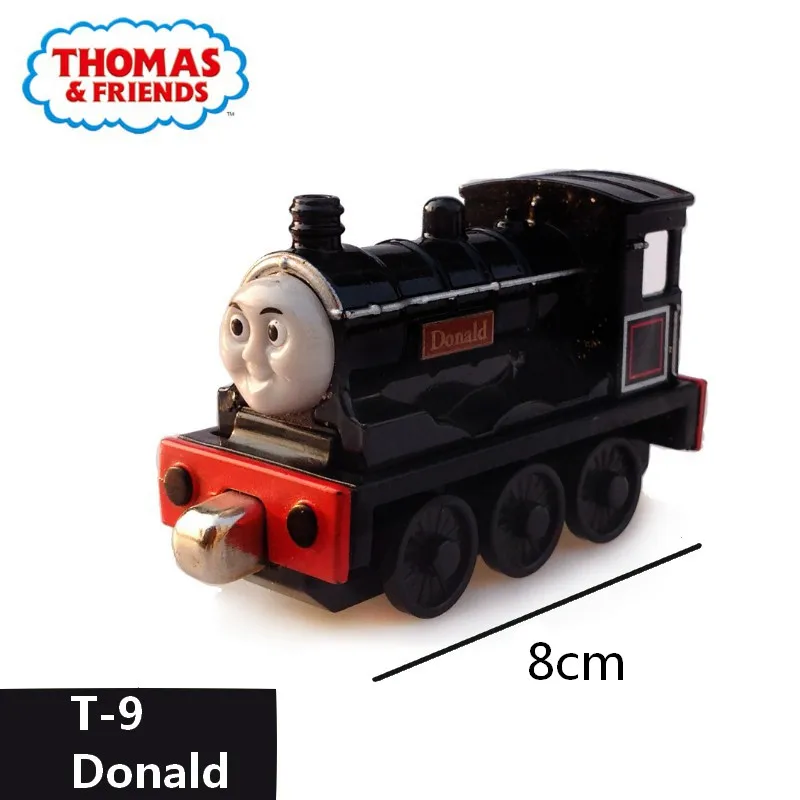 

Original Thomas and Friends Number 9 Donald Locomotive Train Model Alloy Plastic Magnetic Track Railway Car Toy Birthday Gift