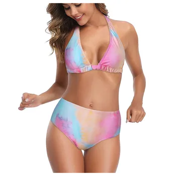 

New Bikini Set Women Sexy Print Two Piece Swimsuit Push Up Top With High Waisted Bikini Set Swimwear Beach Swimsuit Summer #5.6