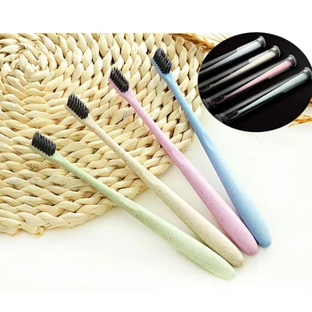 

1PCS Portable Soft Toothbrush Oral Cleaning Eco Friendly Natural Wheat Straw Handle Tooth Brushes Nylon Bristle Toothbrushes