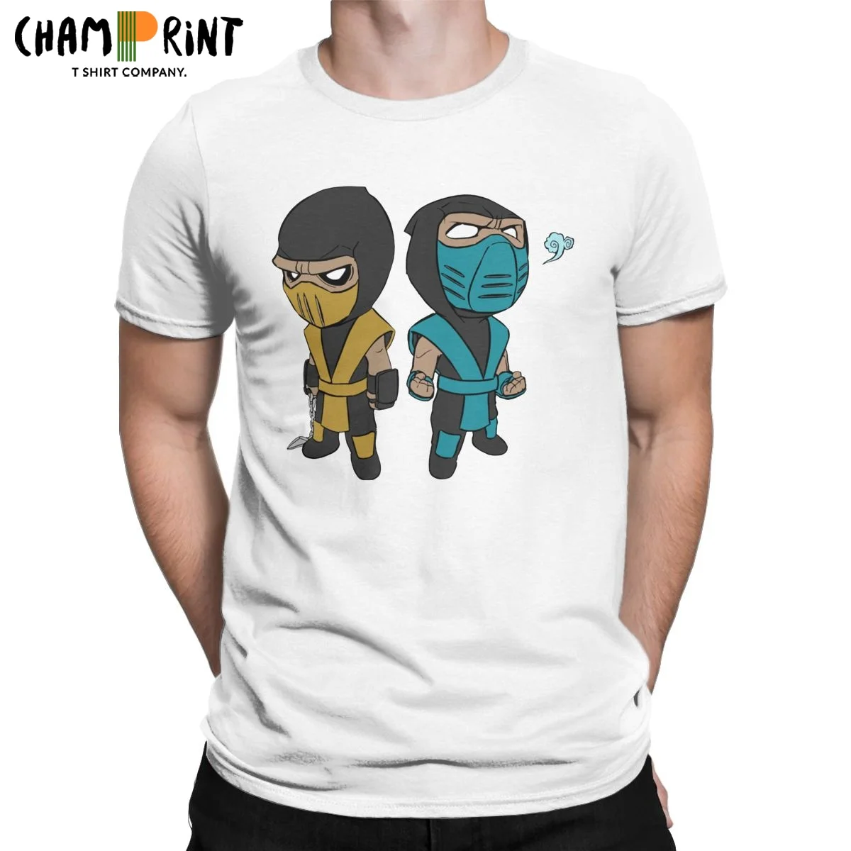 T-Shirt Scorpion & Sub-Zero T-Shirt Da Uomo In Cotone 2021 Moda Mortal Kombat Sub Zero Mk11 Arcade Game Tees Top Stampati
