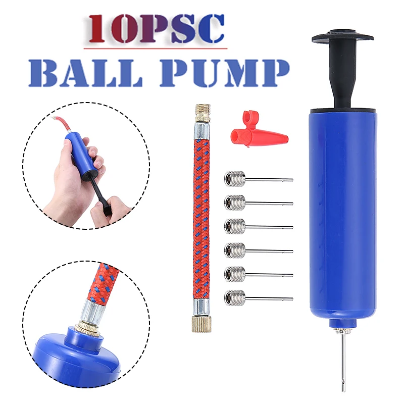 USA Inflator Hand Air Pump Needle Ball Adapter For Soccer Football Basketball 