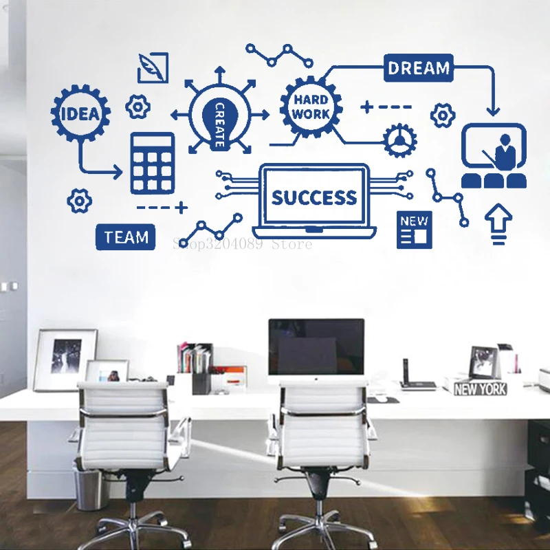 Office Wall Decal Vinyl Idea Teamwork Business Worker Inspire Office Decor  Motivation Creative Self Adhesive Poster CN278