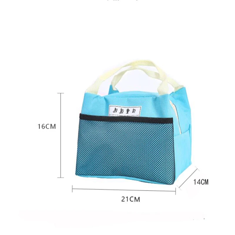 Solid Reusable Lunch Box Tote Bag Food Thermal Insulated Lunch Bags Grocery Pouch For Women Men Kids Work School Picnic Camping