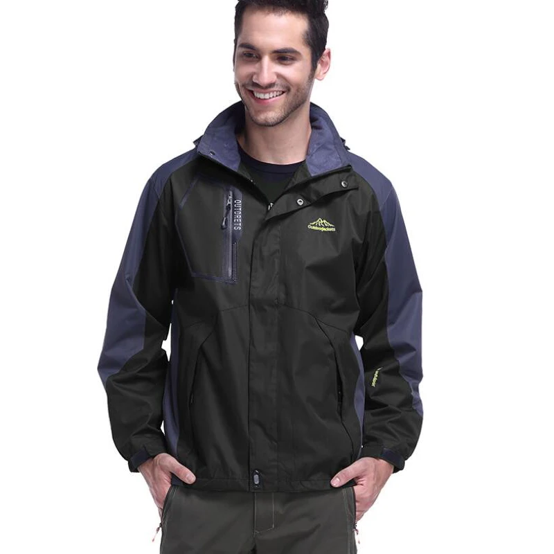 Плюс размер 9XL куртка Мужская Флисовая теплая верхняя одежда ветрозащитная Водонепроницаемая жакеты Мужская Военная туристическая одежда для путешествий - Цвет: Черный