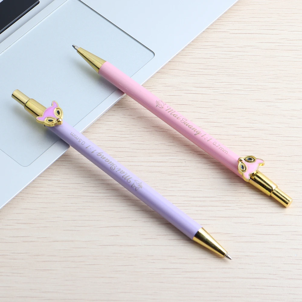 Высококачественный милый автоматический карандаш 0,5 мм 0,7 мм HB предотвращает скользкий шлифовальный держатель металлический канцелярский карандаш