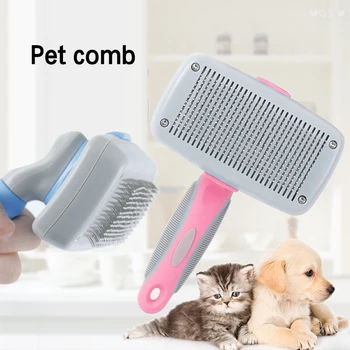 

Pet Cat Dog Hair Brush Automatic Push Hair Comb Dog Hair Removal Push-Type Telescopic Needle Comb Beauty Comb Grooming Supplies