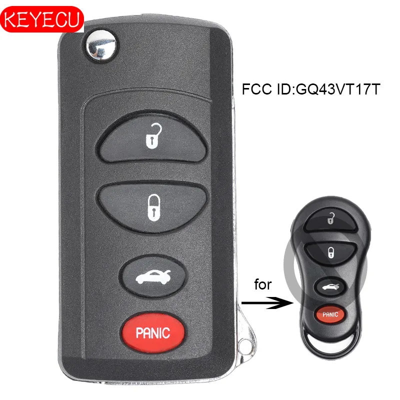 KEYECU модифицированный флип дистанционный ключ брелок от машины 2 + 1B/3 1B для Chrysler Dodge