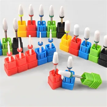 

1 Pc Electric Ceramic Grinding Head Nail Drill Bits Colorful Mixed Size Ceramic Electric Nail Mills Cutter for Machines Soft