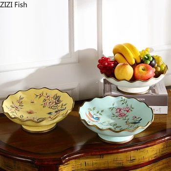 

Ceramics Fruit Plate Bowl Rack Desktop Storage Bowl Container Table Snacks Plates Food Organizer Kitchen Accessories Home Decor