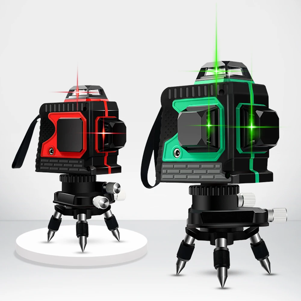 

3D IP54 Waterproof 12 Lines Laser Levels Self-Leveling 360 Horizontal And Vertical Cross Super Powerful Green Red Laser Beam