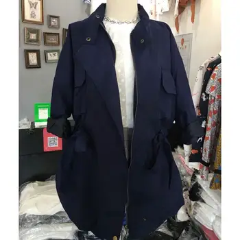 

Women Casual Trench Coat Fashion Solid Adjustable Waist Irregular Windbreaker Turn-Down Collar Korean Female Loose Outerwear
