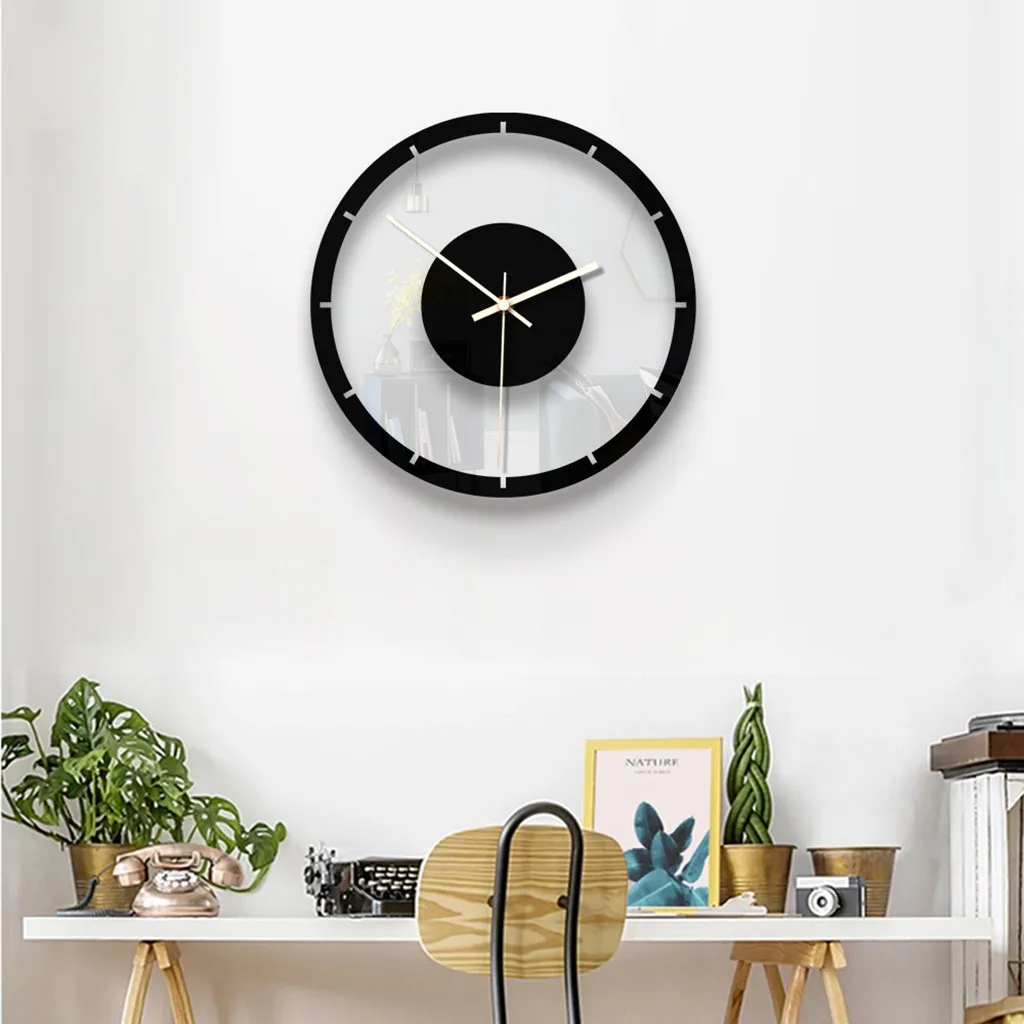 Wall Clock Modern Design Nordic Style Wall Clock Silent Transparent Acrylic Clock Home Living Room Wall Clock Modern Design Home