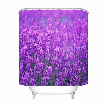 

Custom Flowers Nature Lavender Shower Bath Bathroom Curtain Mildewproof Waterproof Polyester Various Sizes#0421-21-87