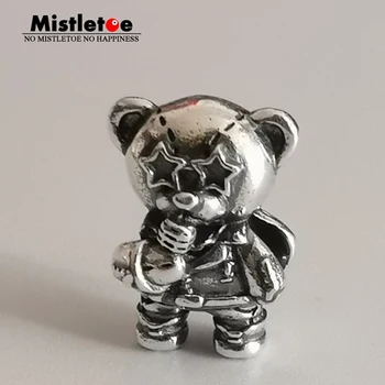 

Mistletoe 925 Sterling Silver Lovely Singing Bear Charm Bead European Jewelry