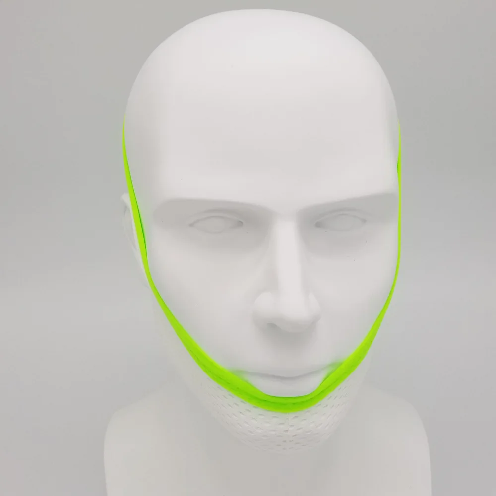 Дышащая V лицо и щеки подтягивает ленту лицо тонкая маска убирает двойной подбородок V-Line формируя повязку против морщин натяжение укрепляющий пояс - Цвет: Green