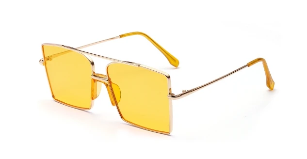 yellow 47100 негабаритные Квадратные Солнцезащитные очки Для мужчин Для женщин модные UV400 - Цвет линз: yellow